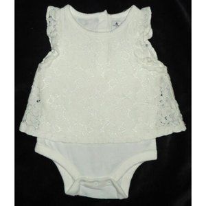 Baby Gap Factory NWT White Lace Overlay Knit Portrait Romper 3-6 Months $23